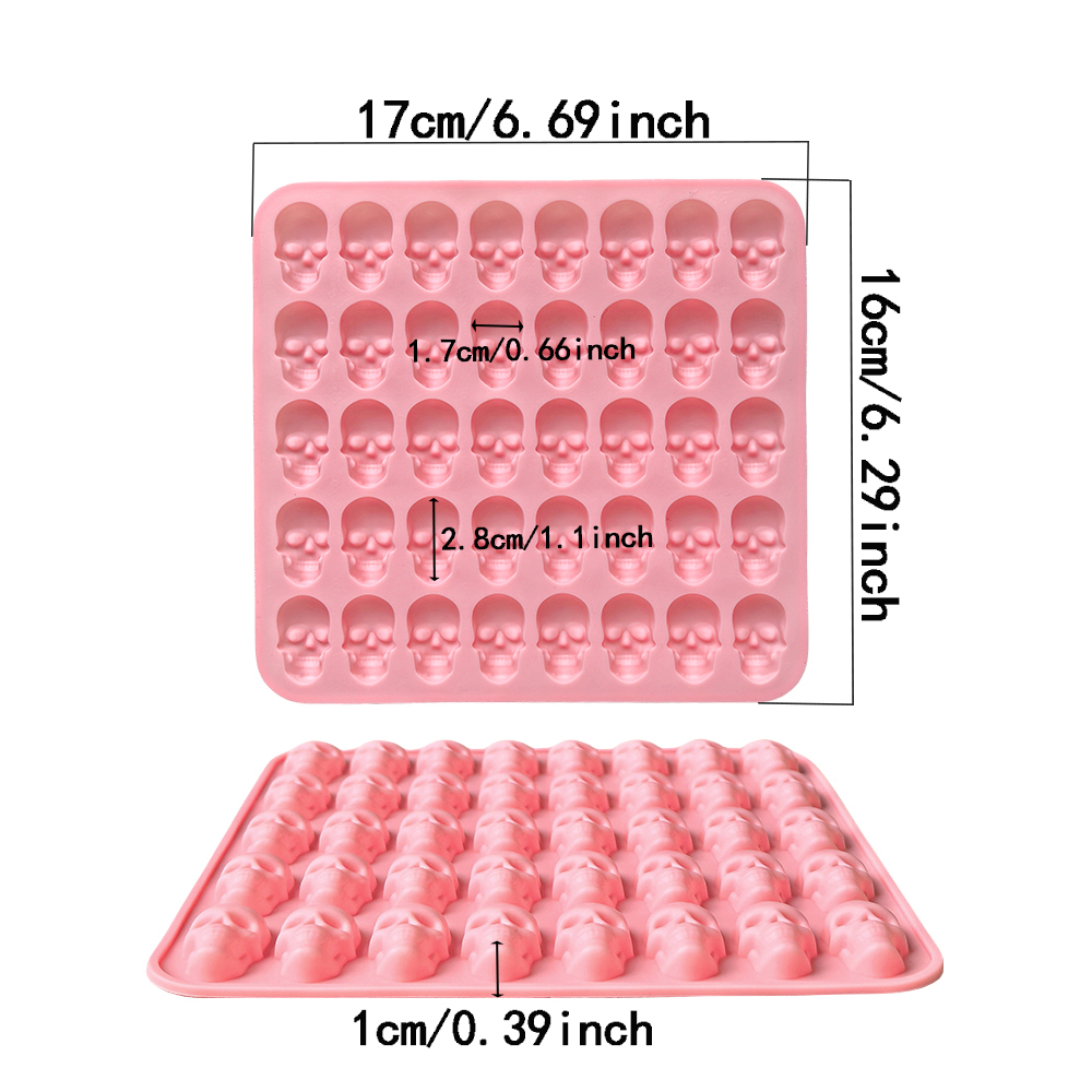 1pc 40 hole skull shaped bakin - Silicone Mold Tray review and price