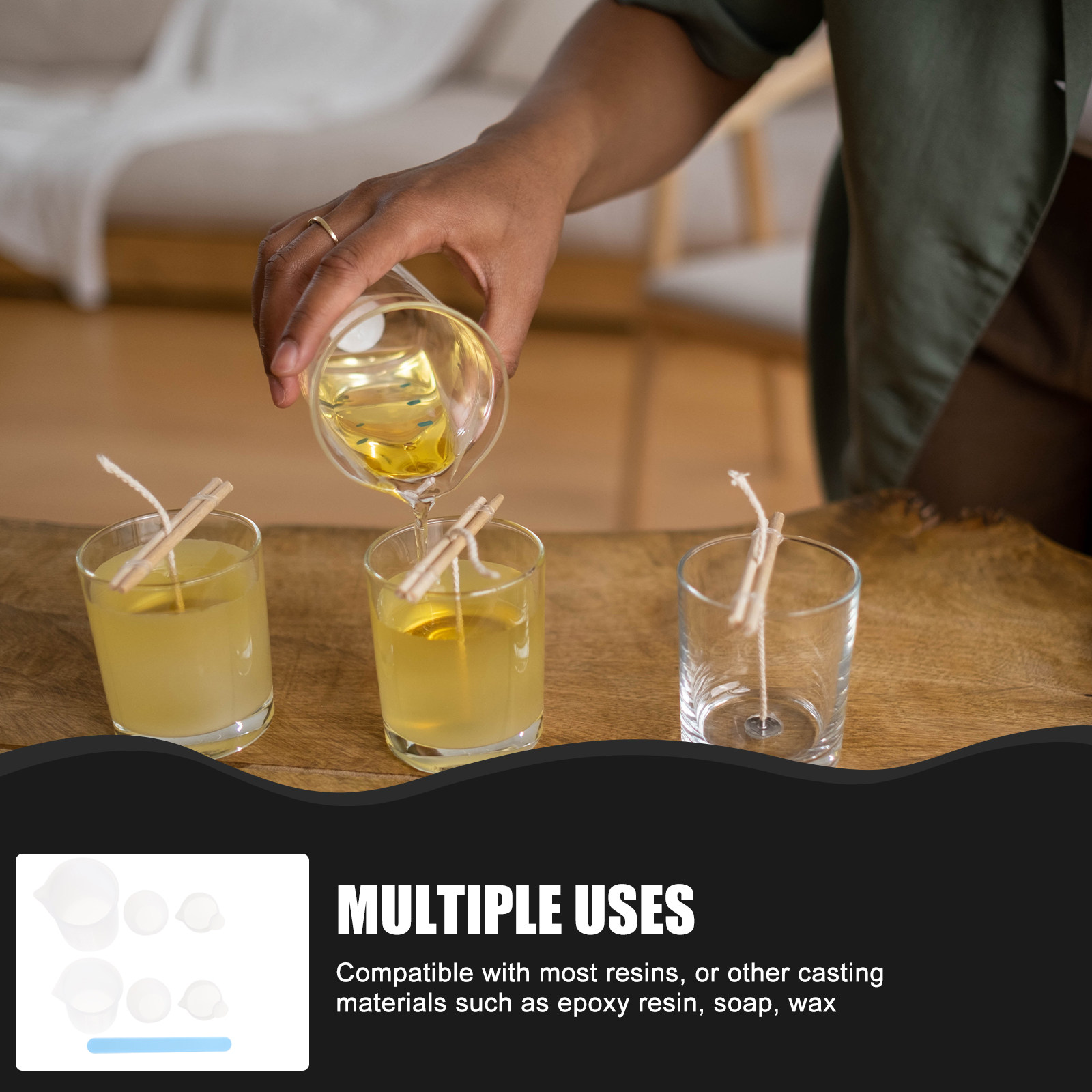1Set Silicone DIY Epoxy Dispen - Mixing Cup Silicone review and price
