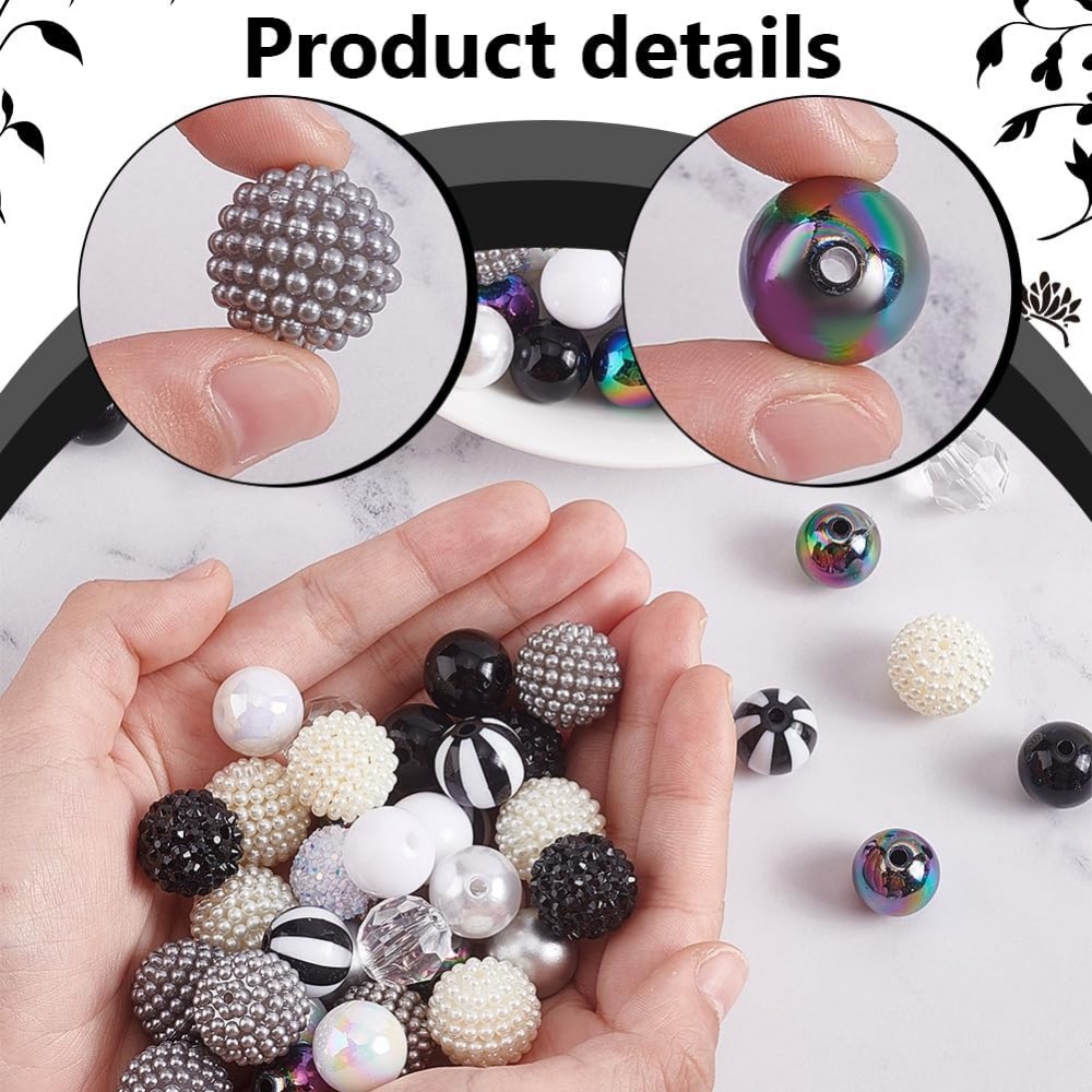 106pcs Chunky Beads 12 Styles  - Crafting Resin review and price