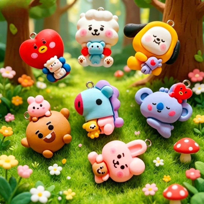 7pcs BT21 Resin Cartoon Charm  - Crafting Resin review and price