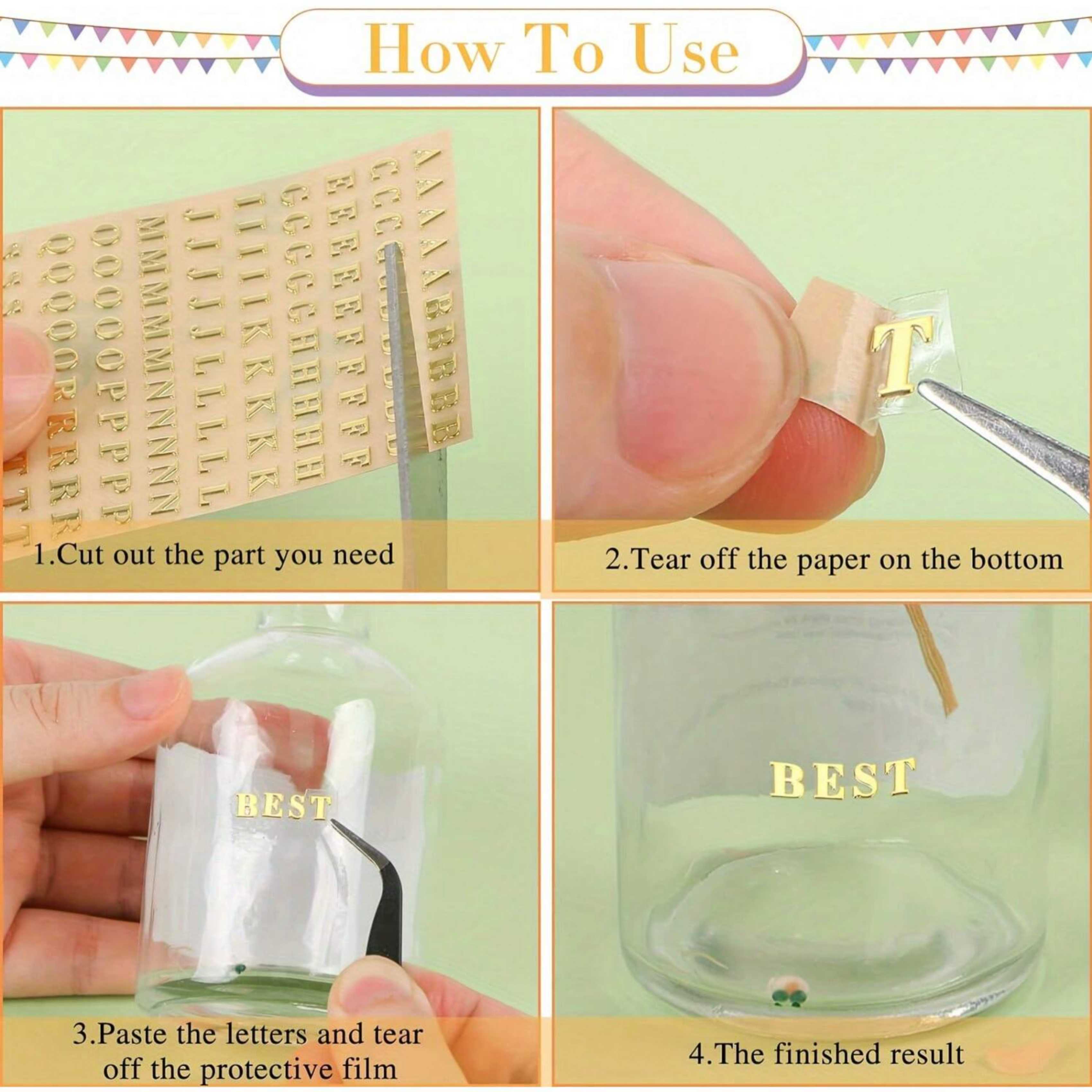 12 Letter Resin Stickers, Mini - Gold Foil Flakes review and price