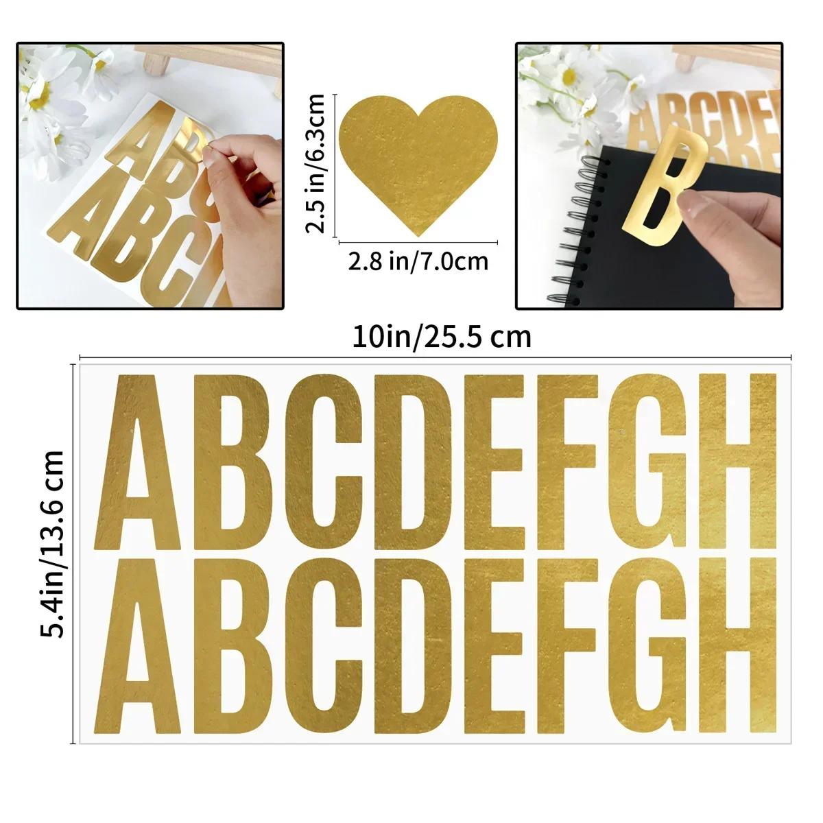 100 Pcs 6 Sheets Gold Letter S - Gold Foil Flakes review and price